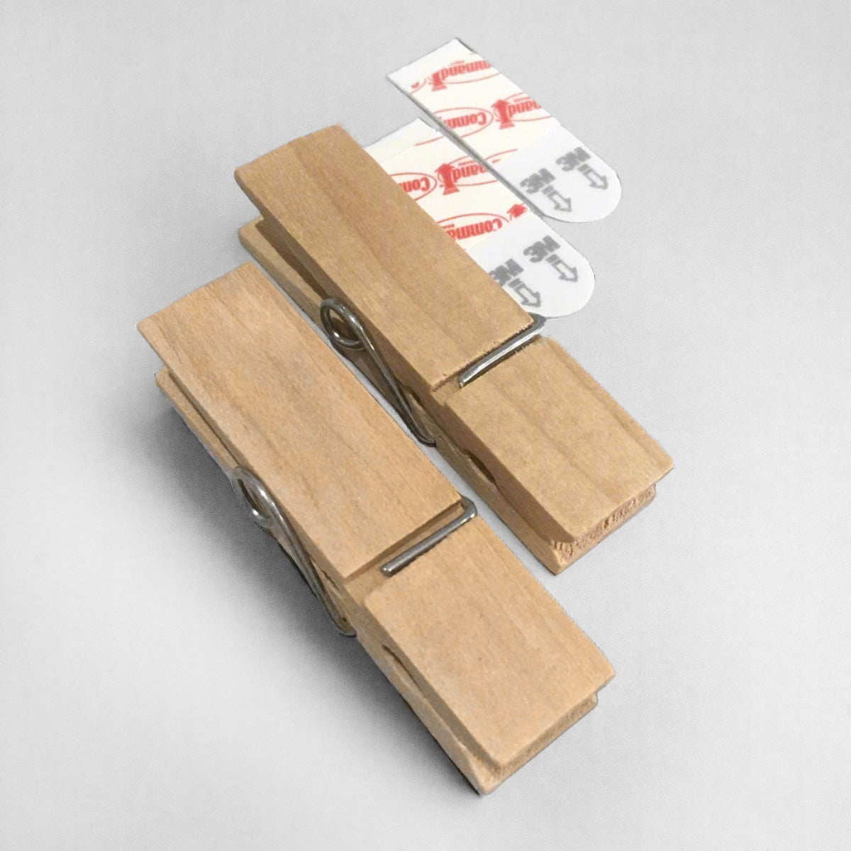 Wooden Spring Clip Poster Hangers with Removable Adhesive - Set of 2 ...