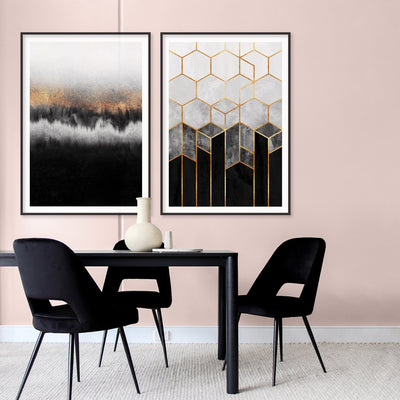 Geo Luxe II - Art Print, Poster, Stretched Canvas or Framed Wall Art, shown framed in a home interior space