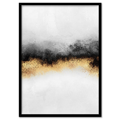 Burnished Horizon II - Art Print, Poster, Stretched Canvas, or Framed Wall Art Print, shown in a black frame