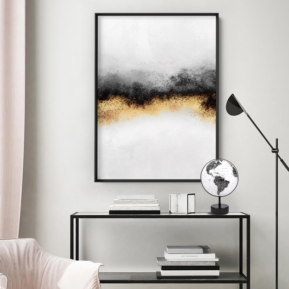 Burnished Horizon II - Art Print, Poster, Stretched Canvas or Framed Wall Art Prints, shown framed in a room