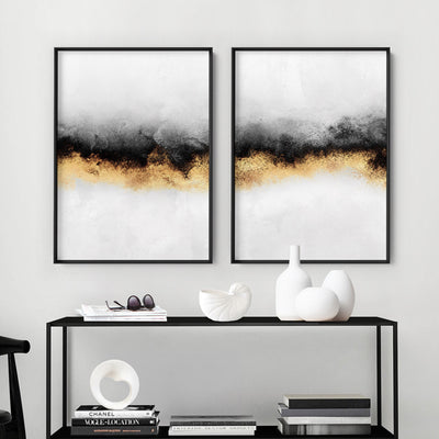 Burnished Horizon II - Art Print, Poster, Stretched Canvas or Framed Wall Art, shown framed in a home interior space