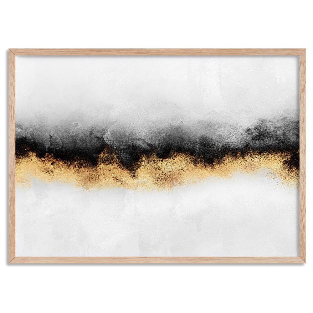 Burnished Horizon in Landscape - Art Print, Poster, Stretched Canvas, or Framed Wall Art Print, shown in a natural timber frame
