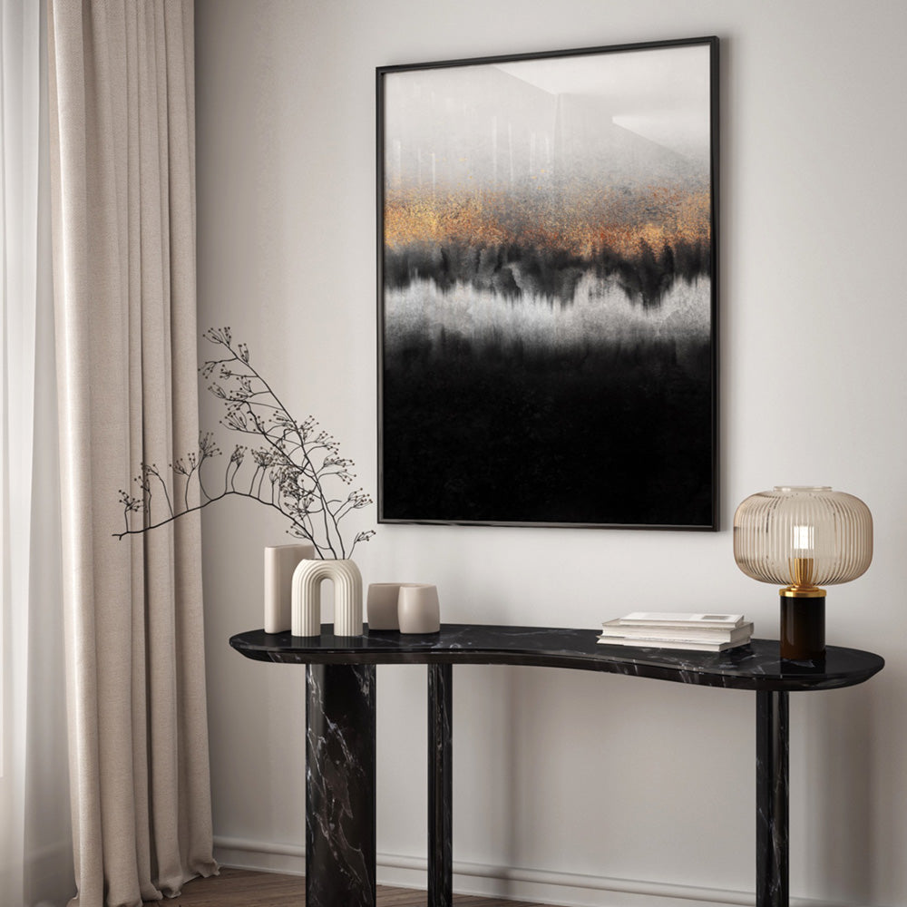 Night Horizon I - Art Print, Poster, Stretched Canvas or Framed Wall Art Prints, shown framed in a room