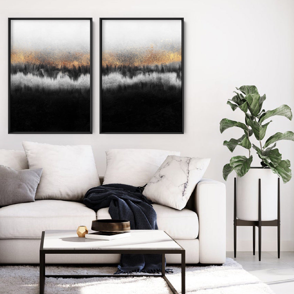 Night Horizon I - Art Print, Poster, Stretched Canvas or Framed Wall Art, shown framed in a home interior space