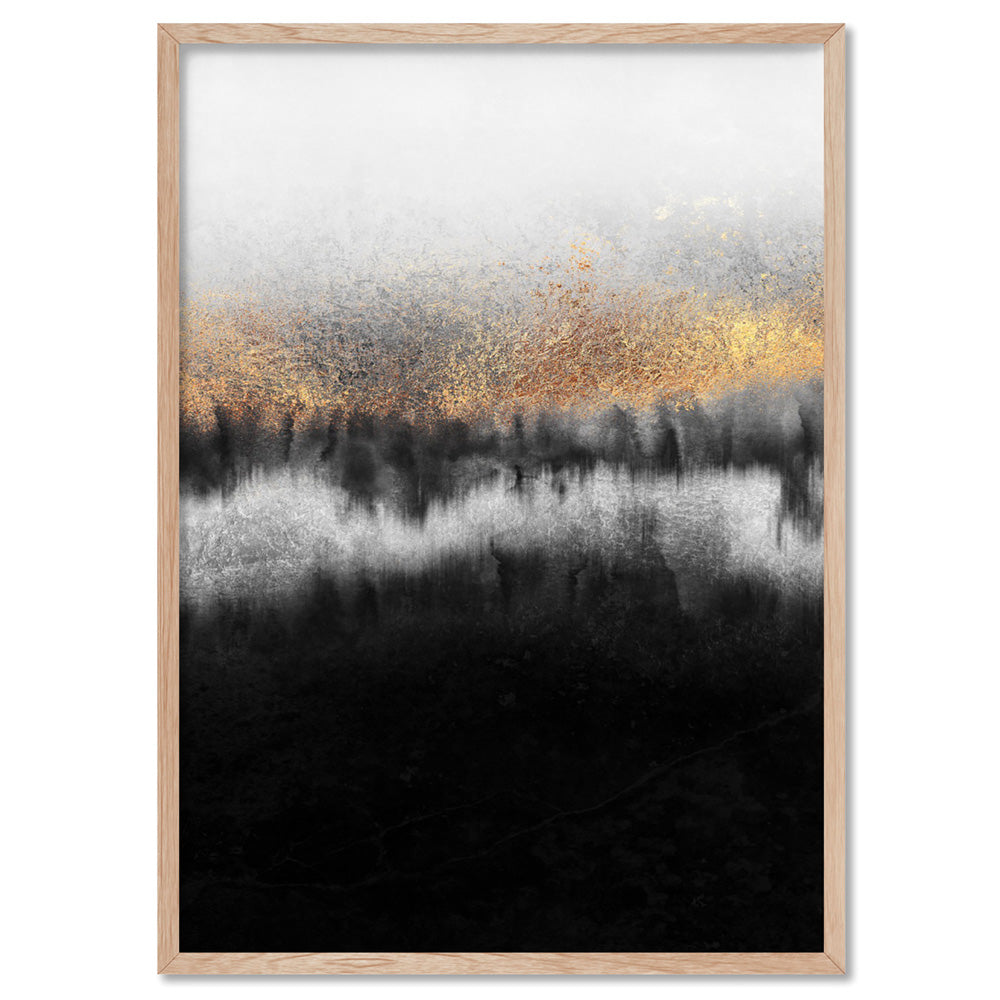 Night Horizon II - Art Print, Poster, Stretched Canvas, or Framed Wall Art Print, shown in a natural timber frame