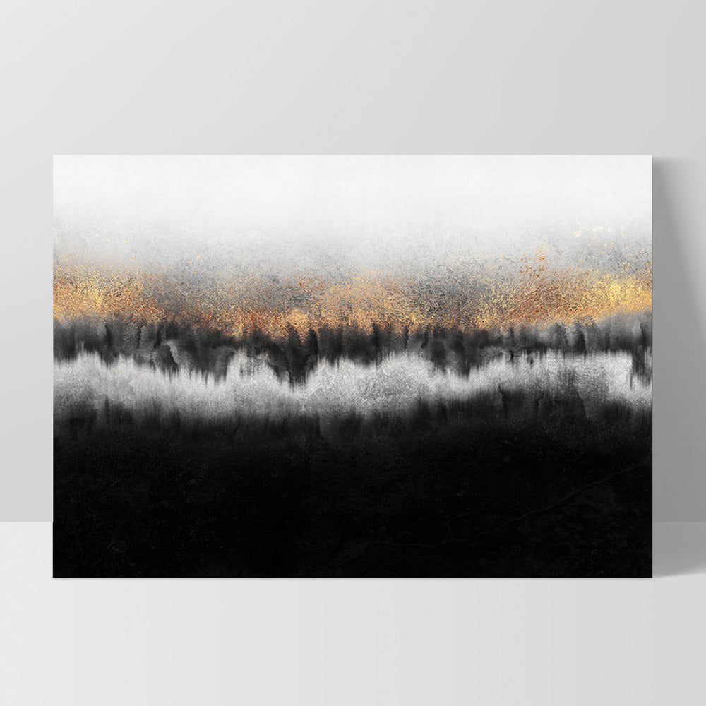 Night Horizon in Landscape - Art Print, Poster, Stretched Canvas, or Framed Wall Art Print, shown as a stretched canvas or poster without a frame