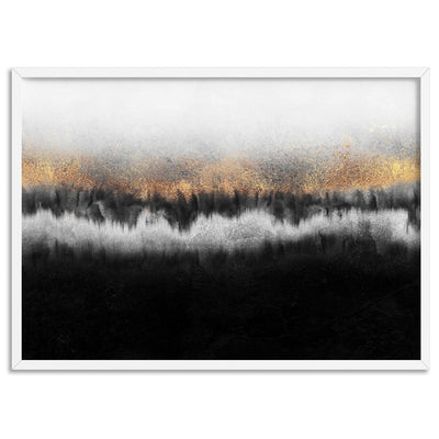 Night Horizon in Landscape - Art Print, Poster, Stretched Canvas, or Framed Wall Art Print, shown in a white frame