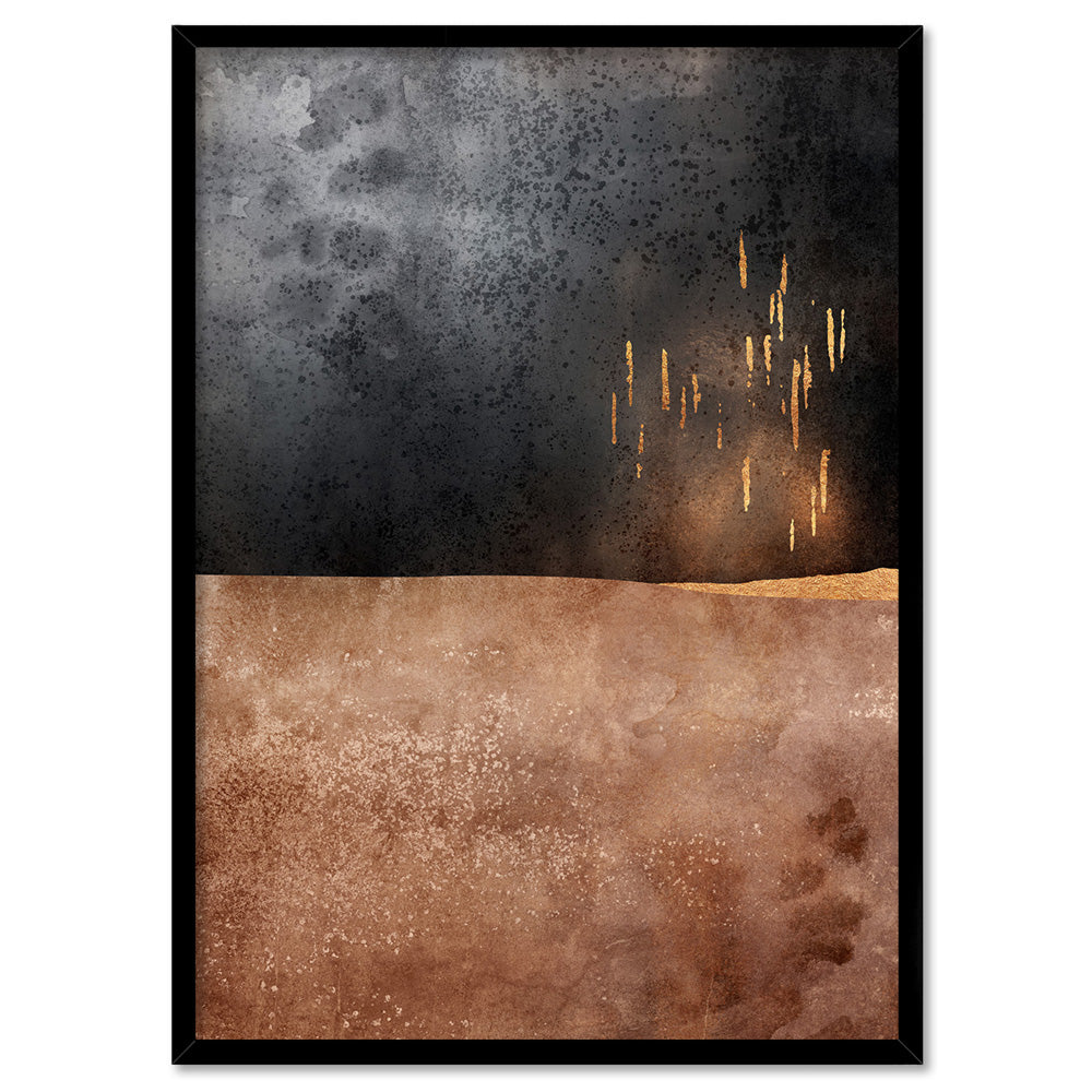 Night Sky Embers - Art Print, Poster, Stretched Canvas, or Framed Wall Art Print, shown in a black frame