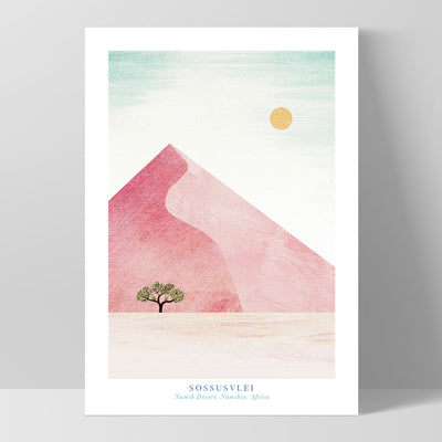 Sossusvlei Desert Illustration - Art Print by Henry Rivers, Poster, Stretched Canvas, or Framed Wall Art Print, shown as a stretched canvas or poster without a frame