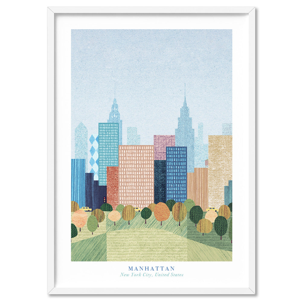 New York Watercolour Print. Skyline Wall Art by Henry Rivers – Print ...