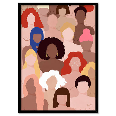 Who Run the World Illustration - Art Print by Maja Tomljanovic, Poster, Stretched Canvas, or Framed Wall Art Print, shown in a black frame