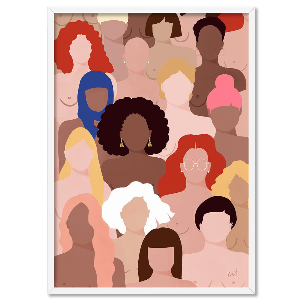 Who Run the World Illustration - Art Print by Maja Tomljanovic, Poster, Stretched Canvas, or Framed Wall Art Print, shown in a white frame