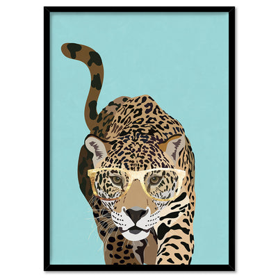 Leopard Pop - Art Print, Poster, Stretched Canvas, or Framed Wall Art Print, shown in a black frame