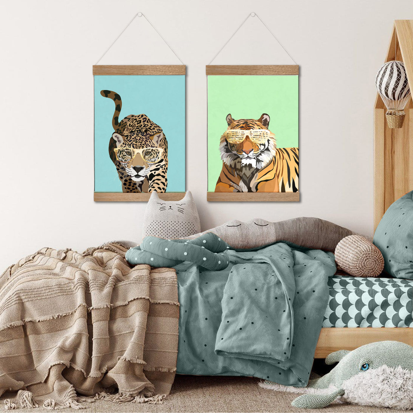 Leopard Pop - Art Print, Poster, Stretched Canvas or Framed Wall Art, shown framed in a home interior space