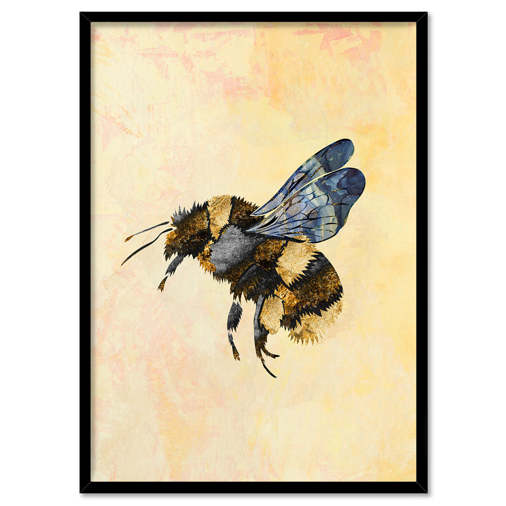 Bumble bee Kids Room Poster, Wall Art Print in Yellow – Print and