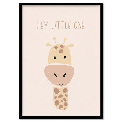 Hey Little One - Art Print, Poster, Stretched Canvas, or Framed Wall Art Print, shown in a black frame