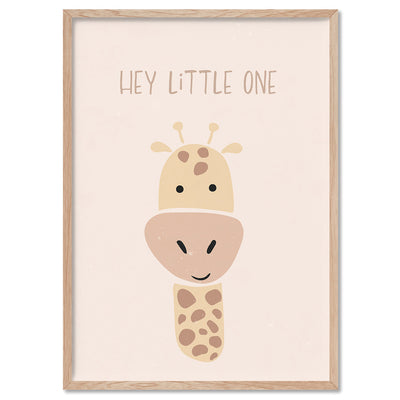 Hey Little One - Art Print, Poster, Stretched Canvas, or Framed Wall Art Print, shown in a natural timber frame