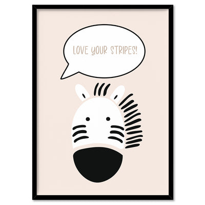 Love Your Stripes - Art Print, Poster, Stretched Canvas, or Framed Wall Art Print, shown in a black frame