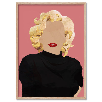 Marilyn Pop - Art Print, Poster, Stretched Canvas, or Framed Wall Art Print, shown in a natural timber frame
