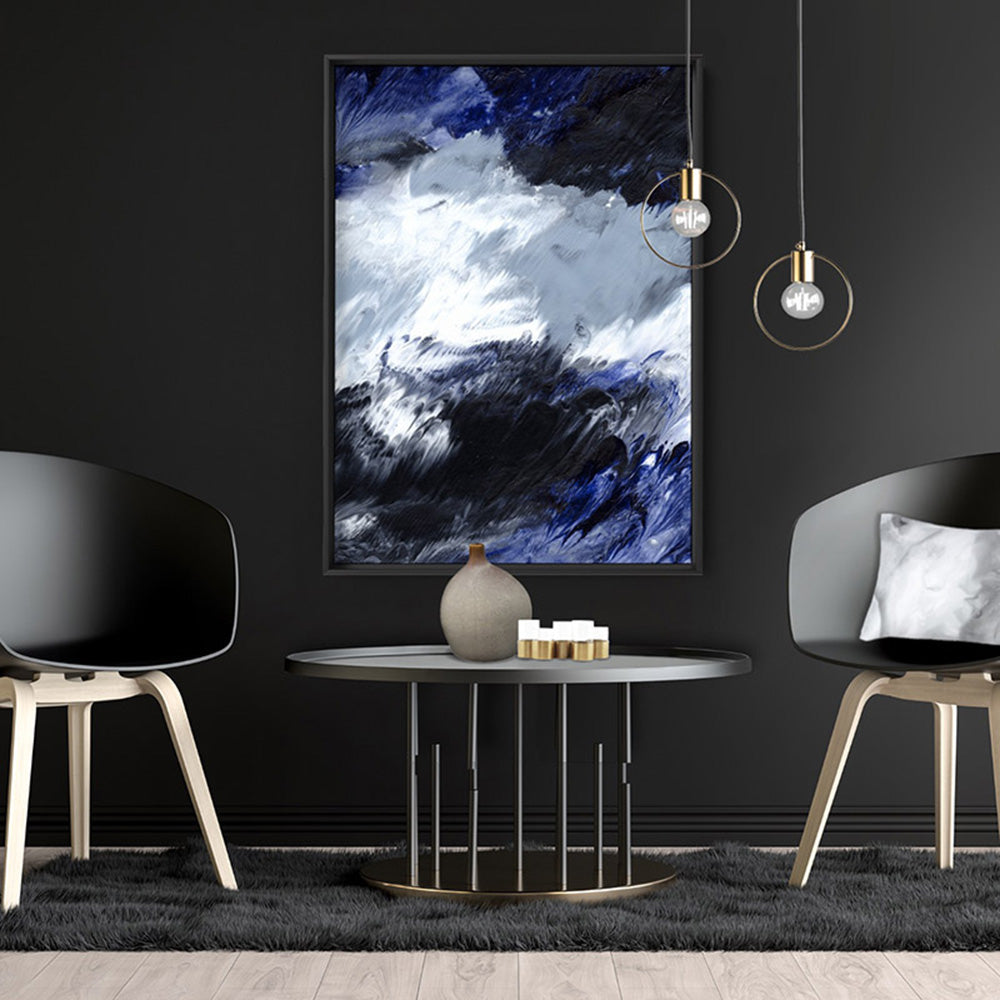 Abstract Fluid Falls - Art Print, Poster, Stretched Canvas or Framed Wall Art Prints, shown framed in a room