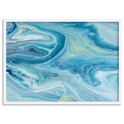 Abstract Ocean Park - Art Print, Poster, Stretched Canvas, or Framed Wall Art Print, shown in a white frame