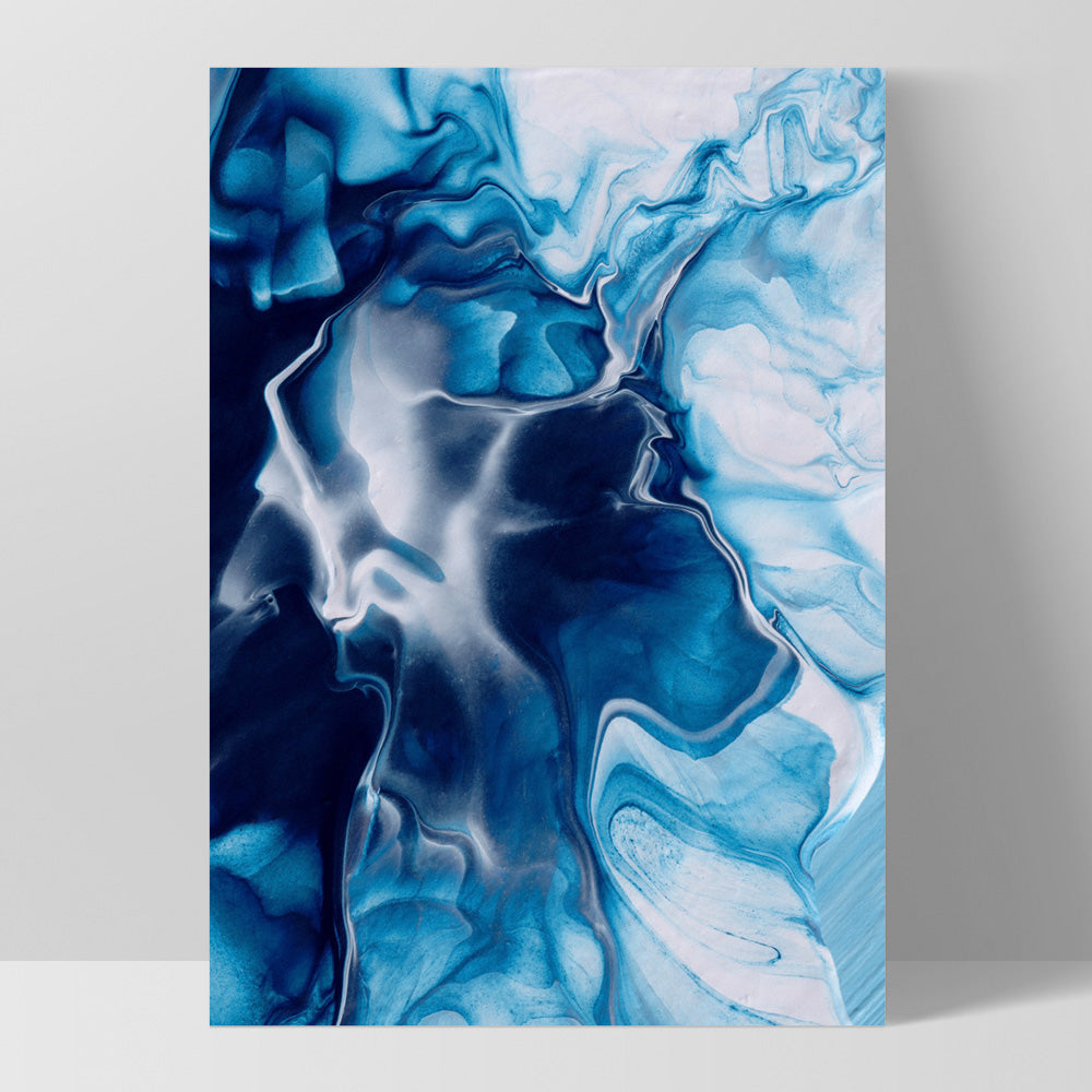 Abstract Fluid Ocean Breathing I - Art Print, Poster, Stretched Canvas, or Framed Wall Art Print, shown as a stretched canvas or poster without a frame