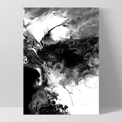 Abstract Fluid Monochrome I - Art Print, Poster, Stretched Canvas, or Framed Wall Art Print, shown as a stretched canvas or poster without a frame