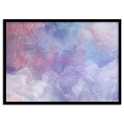 Distressed Pastel Ink Abstract - Art Print, Poster, Stretched Canvas, or Framed Wall Art Print, shown in a black frame