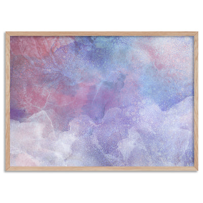 Distressed Pastel Ink Abstract - Art Print, Poster, Stretched Canvas, or Framed Wall Art Print, shown in a natural timber frame