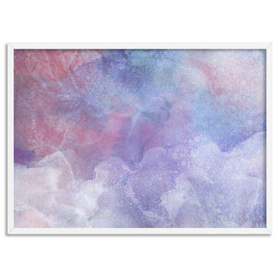 Distressed Pastel Ink Abstract - Art Print, Poster, Stretched Canvas, or Framed Wall Art Print, shown in a white frame