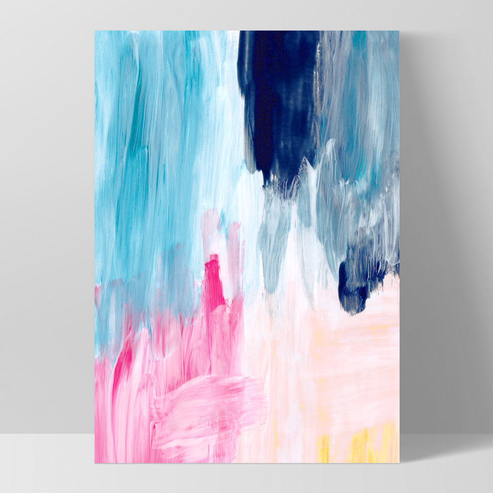 Abstract Brights Painting - Art Print, Poster, Stretched Canvas, or Framed Wall Art Print, shown as a stretched canvas or poster without a frame