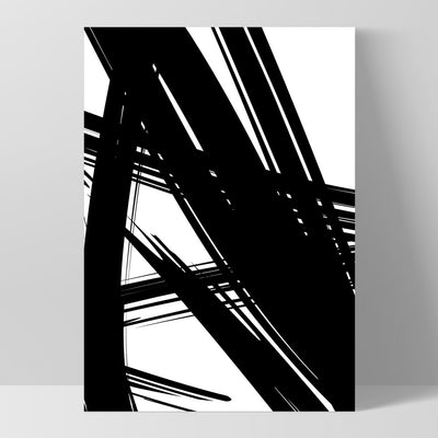 Abstract Bold Lines in Black & White I - Art Print, Poster, Stretched Canvas, or Framed Wall Art Print, shown as a stretched canvas or poster without a frame