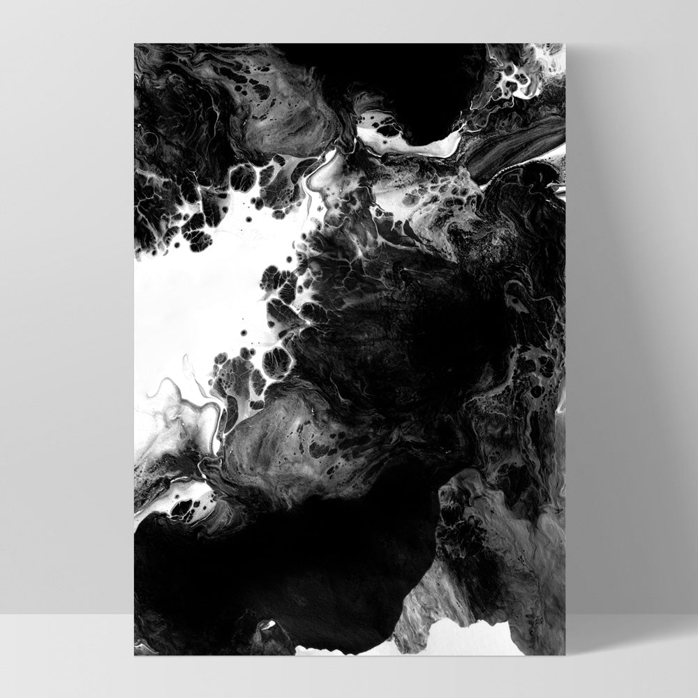 Abstract Fluid Monochrome III - Art Print, Poster, Stretched Canvas, or Framed Wall Art Print, shown as a stretched canvas or poster without a frame