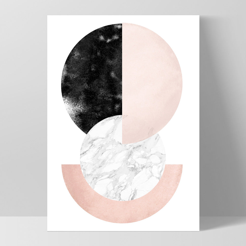 Abstract Moons | Geometric Circles II - Art Print, Poster, Stretched Canvas, or Framed Wall Art Print, shown as a stretched canvas or poster without a frame