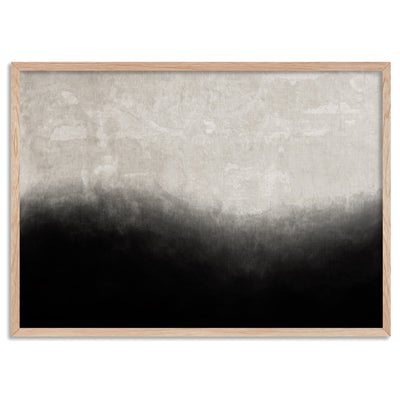 Black on Linen I - Art Print, Poster, Stretched Canvas, or Framed Wall Art Print, shown in a natural timber frame