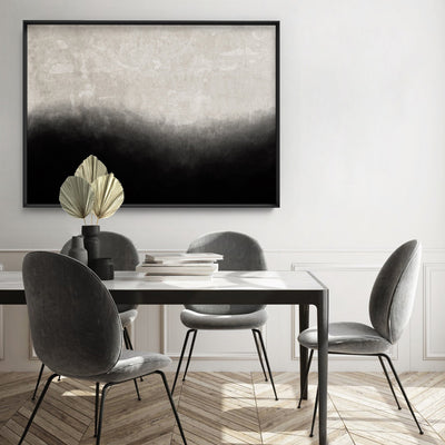 Black on Linen I - Art Print, Poster, Stretched Canvas or Framed Wall Art Prints, shown framed in a room