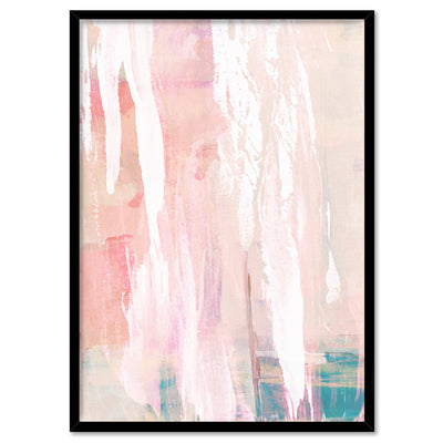 Blush Flurry I  - Art Print, Poster, Stretched Canvas, or Framed Wall Art Print, shown in a black frame