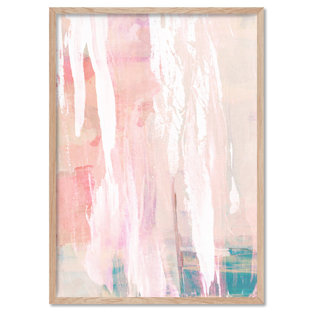 Blush Flurry I  - Art Print, Poster, Stretched Canvas, or Framed Wall Art Print, shown in a natural timber frame