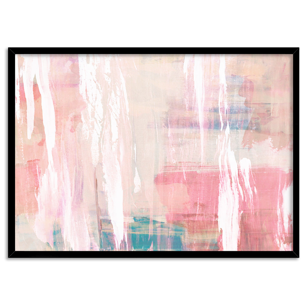 Blush Flurry III  - Art Print, Poster, Stretched Canvas, or Framed Wall Art Print, shown in a black frame