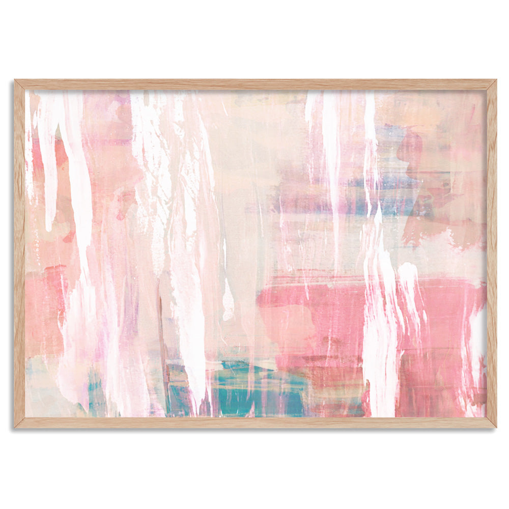 Blush Flurry III  - Art Print, Poster, Stretched Canvas, or Framed Wall Art Print, shown in a natural timber frame