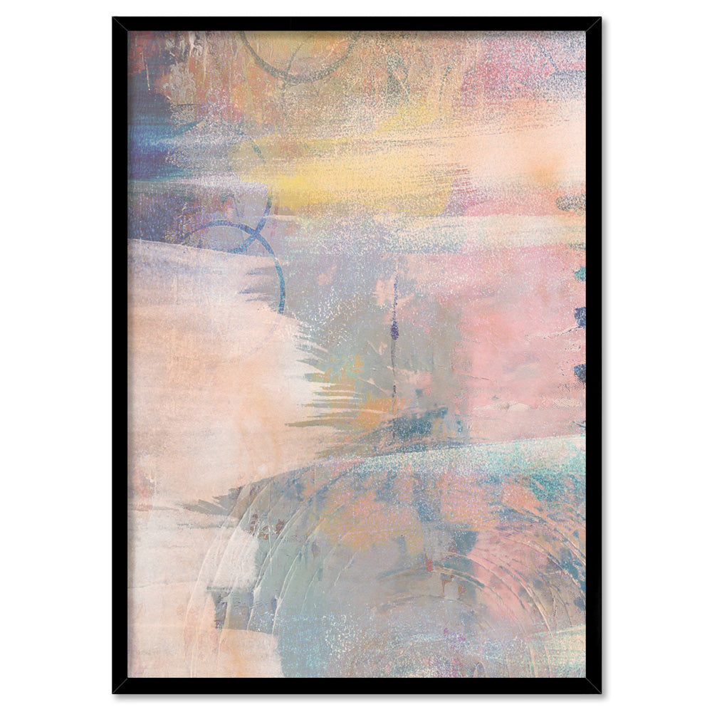 Pastels in the Dark I - Art Print, Poster, Stretched Canvas, or Framed Wall Art Print, shown in a black frame