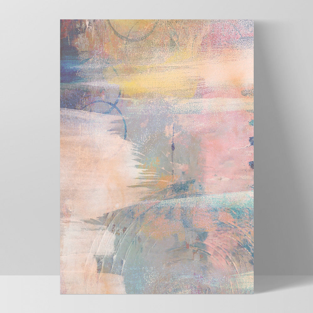 Pastels in the Dark I - Art Print, Poster, Stretched Canvas, or Framed Wall Art Print, shown as a stretched canvas or poster without a frame