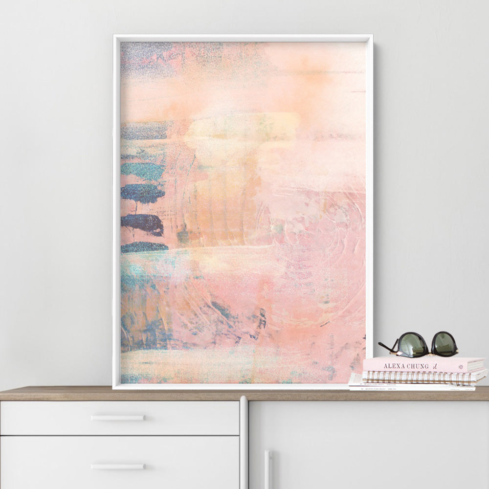 Pastels in the Dark II - Art Print, Poster, Stretched Canvas or Framed Wall Art Prints, shown framed in a room