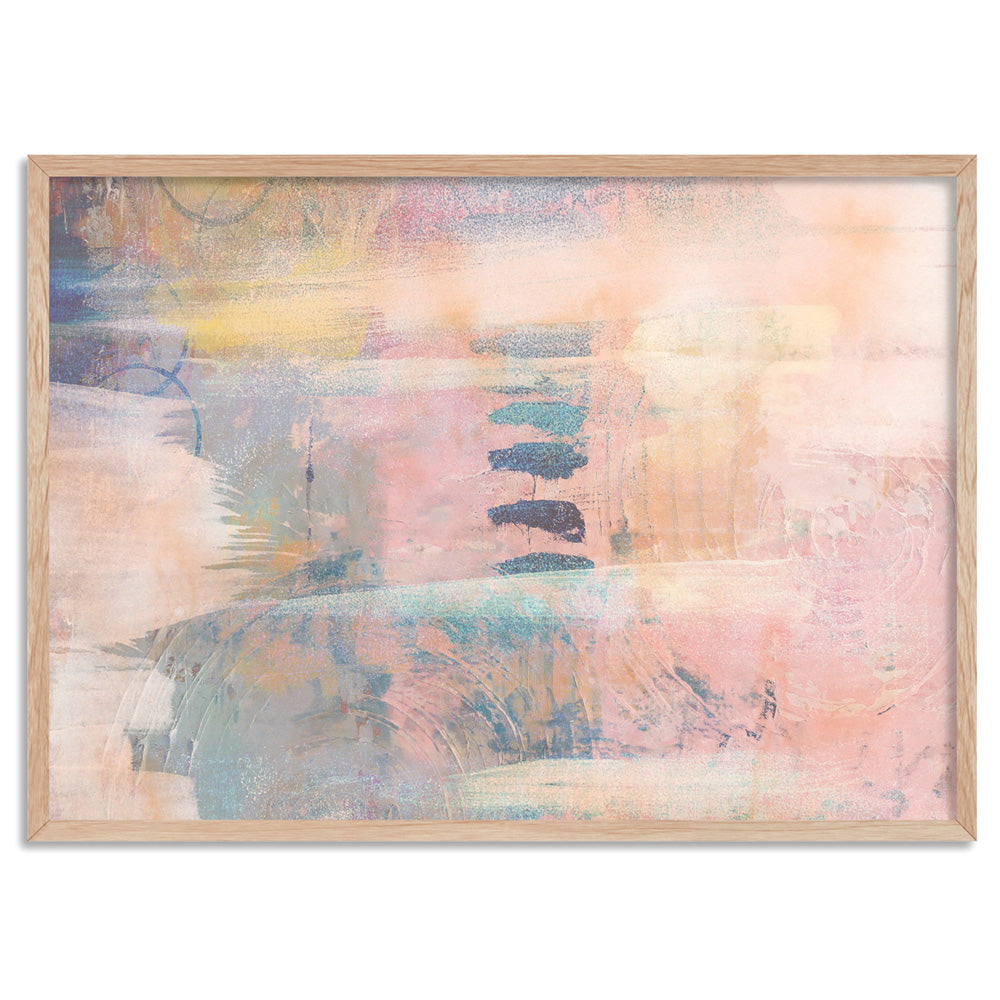 Pastels in the Dark III - Art Print, Poster, Stretched Canvas, or Framed Wall Art Print, shown in a natural timber frame