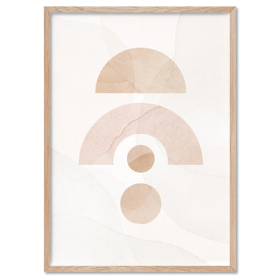Boho Aquarelle Geo III - Art Print, Poster, Stretched Canvas, or Framed Wall Art Print, shown in a natural timber frame