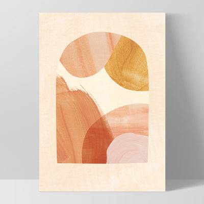 Boho Abstracts | Terra Arches III - Art Print, Poster, Stretched Canvas, or Framed Wall Art Print, shown as a stretched canvas or poster without a frame