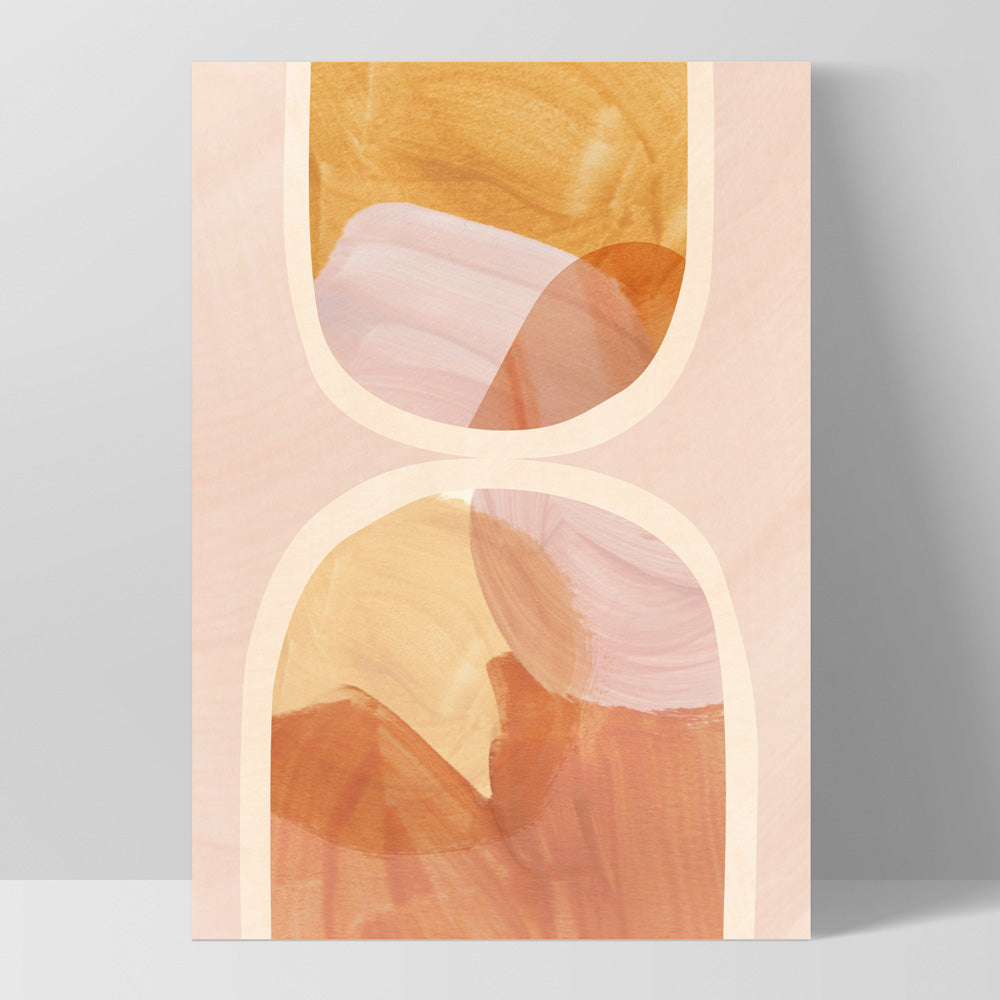 Boho Abstracts | Terra Arches IV - Art Print, Poster, Stretched Canvas, or Framed Wall Art Print, shown as a stretched canvas or poster without a frame