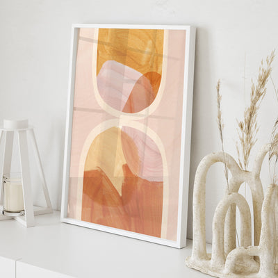 Boho Abstracts | Terra Arches IV - Art Print, Poster, Stretched Canvas or Framed Wall Art Prints, shown framed in a room