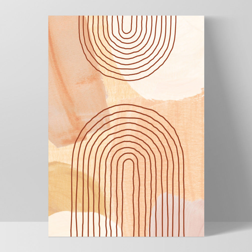 Boho Abstracts | Terra Arches V - Art Print, Poster, Stretched Canvas, or Framed Wall Art Print, shown as a stretched canvas or poster without a frame