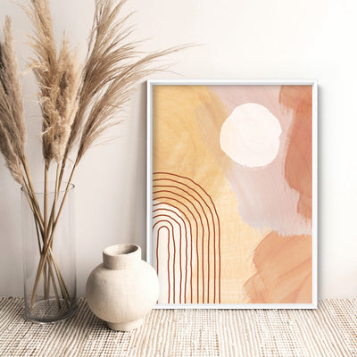 Boho Abstracts | Terra Arches VI - Art Print, Poster, Stretched Canvas or Framed Wall Art Prints, shown framed in a room